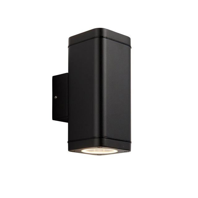 Endon Lighting - 96911 - Endon Lighting 96911 Milton Outdoor Wall Light Textured black & clear glass Dimmable