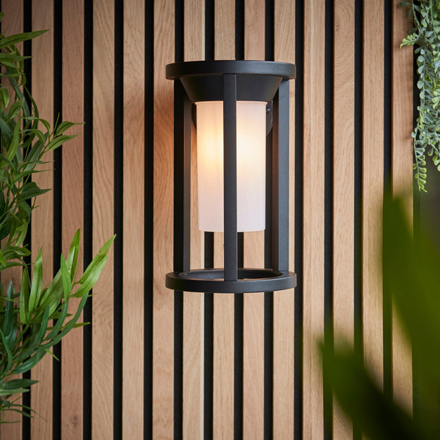 Endon Lighting - 96916 - Endon Lighting 96916 Braden Outdoor Wall Light Textured black & white pc Dimmable