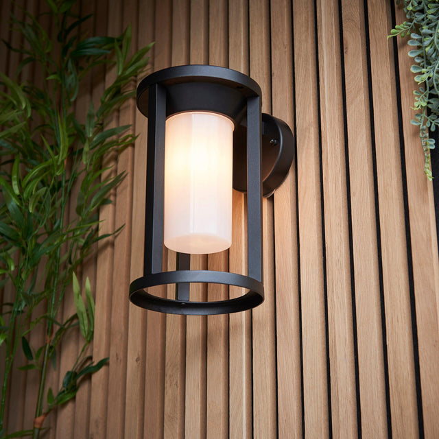 Endon Lighting - 96916 - Endon Lighting 96916 Braden Outdoor Wall Light Textured black & white pc Dimmable