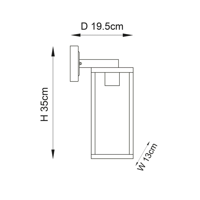 Endon Lighting - 96917 - Endon Lighting 96917 Hamden Outdoor Wall Light Textured black & clear glass Dimmable