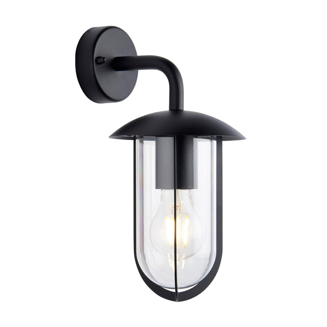 Endon Lighting - 96922 - Endon Lighting 96922 Quinn Outdoor Wall Light Textured black & clear pc Dimmable