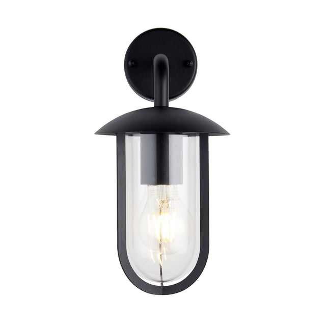 Endon Lighting - 96922 - Endon Lighting 96922 Quinn Outdoor Wall Light Textured black & clear pc Dimmable