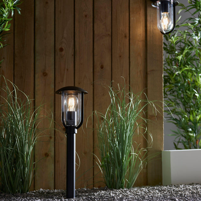 Endon Lighting - 96923 - Endon Lighting 96923 Quinn Outdoor Floor Lamps Textured black & clear pc Dimmable