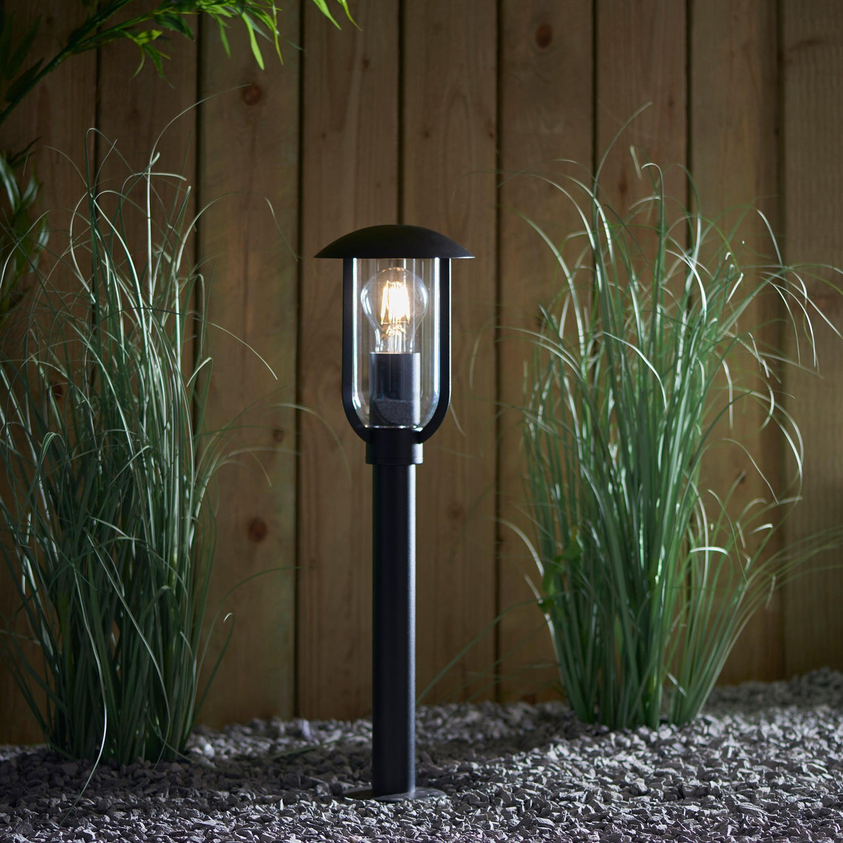 Endon Lighting - 96923 - Endon Lighting 96923 Quinn Outdoor Floor Lamps Textured black & clear pc Dimmable