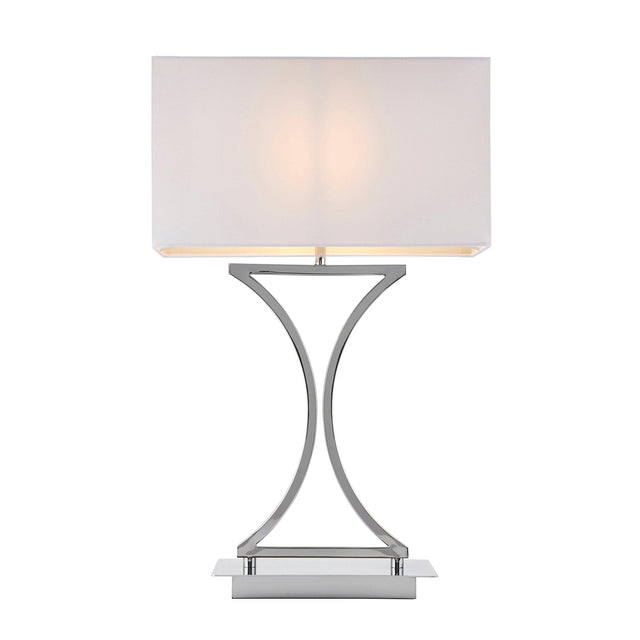 Endon Lighting - 96930-TLCH - Endon Lighting 96930-TLCH Epalle Indoor Table Lamps Chrome plate & white fabric Non-dimmable