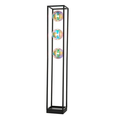 Endon Lighting - 97138 - Endon Lighting 97138 Kinjo 3lt Floor Indoor light fitting Matt black & iridescent glass