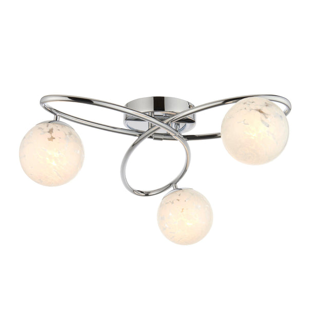 Endon Lighting - 97230 - Endon Lighting 97230 Maye Indoor Semi flush Light Chrome plate & white confetti glass Dimmable