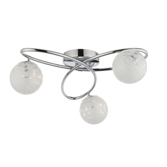 Endon Lighting - 97230 - Endon Lighting 97230 Maye Indoor Semi flush Light Chrome plate & white confetti glass Dimmable