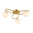 Endon Lighting - 97231 - Endon Lighting 97231 Maye Indoor Semi flush Light Satin brass plate & white confetti glass Dimmable