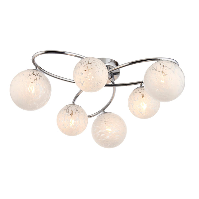 Endon Lighting - 97232 - Endon Lighting 97232 Maye Indoor Semi flush Light Chrome plate & white confetti glass Dimmable