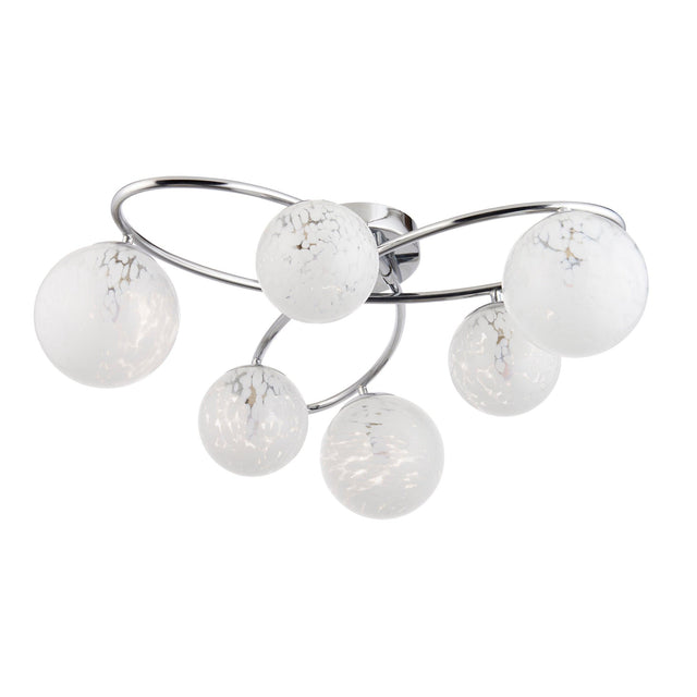 Endon Lighting - 97232 - Endon Lighting 97232 Maye Indoor Semi flush Light Chrome plate & white confetti glass Dimmable