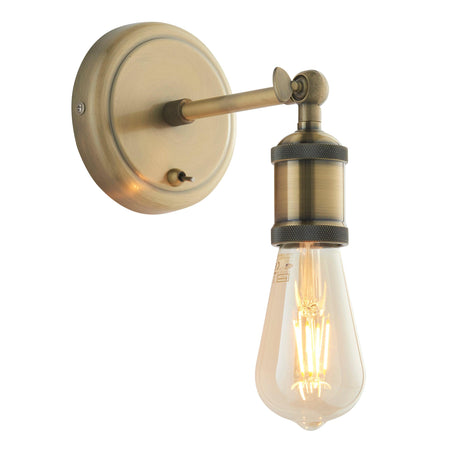 Endon Lighting - 97245 - Endon Lighting 97245 Hal Indoor Wall Light Antique brass plate Dimmable