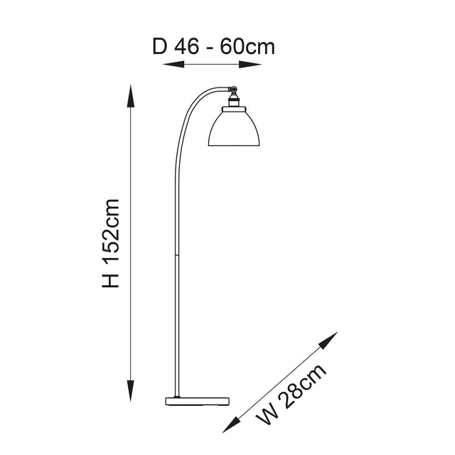 Endon Lighting - 97591 - Endon Lighting 97591 Hansen 1lt Floor Indoor light fitting Bright nickel plate & clear glass