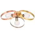 Endon Lighting - 97663 - Endon Lighting 97663 Hoop Indoor Semi flush Light Brushed brass, nickel & copper plate Dimmable