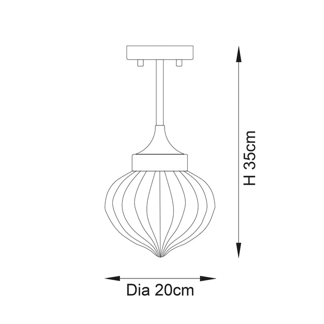 Endon Lighting - 97684 - Endon Lighting 97684 Addington Indoor Semi flush Light Antique brass plate & clear ribbed glass Dimmable