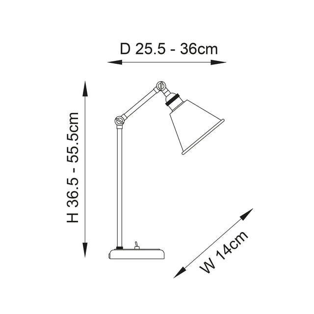 Endon Lighting - 97836 - Endon Lighting 97836 Hal 1lt Table Indoor light fitting Bright nickel plate