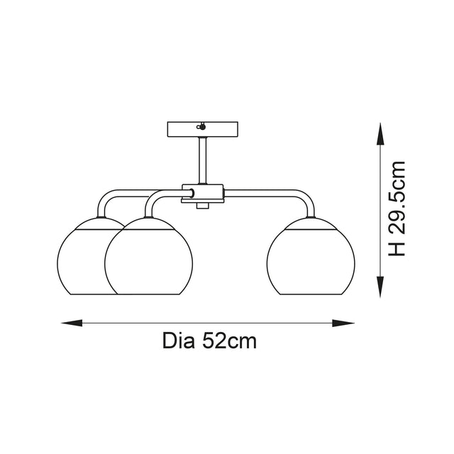 Endon Lighting - 97971 - Endon Lighting 97971 Dimple Indoor Semi flush Light Chrome plate & smoked mirror glass Dimmable