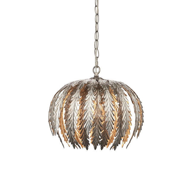 Endon Lighting - 98044 - Endon Lighting 98044 Delphine Indoor Pendant Light Silver leaf Dimmable