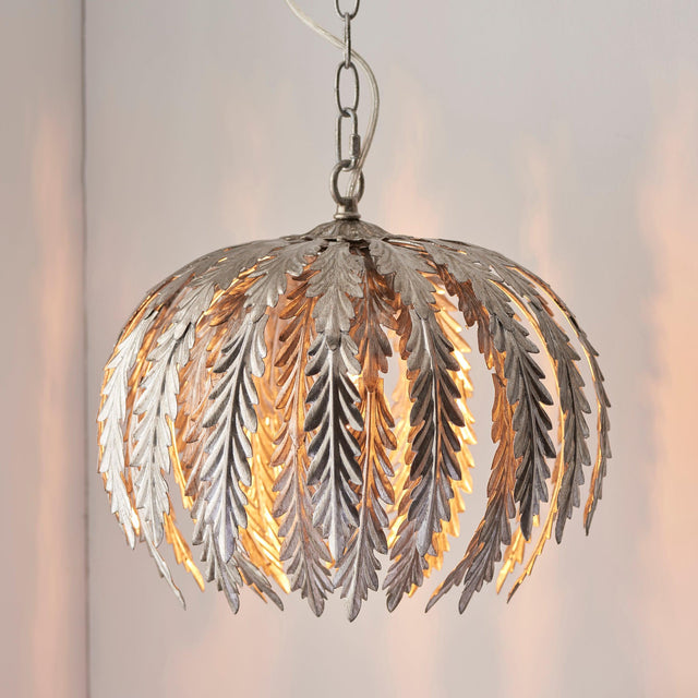 Endon Lighting - 98044 - Endon Lighting 98044 Delphine Indoor Pendant Light Silver leaf Dimmable