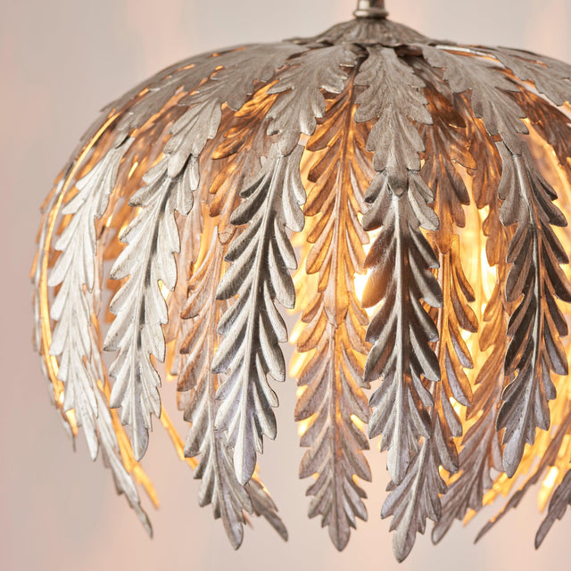 Endon Lighting - 98044 - Endon Lighting 98044 Delphine Indoor Pendant Light Silver leaf Dimmable