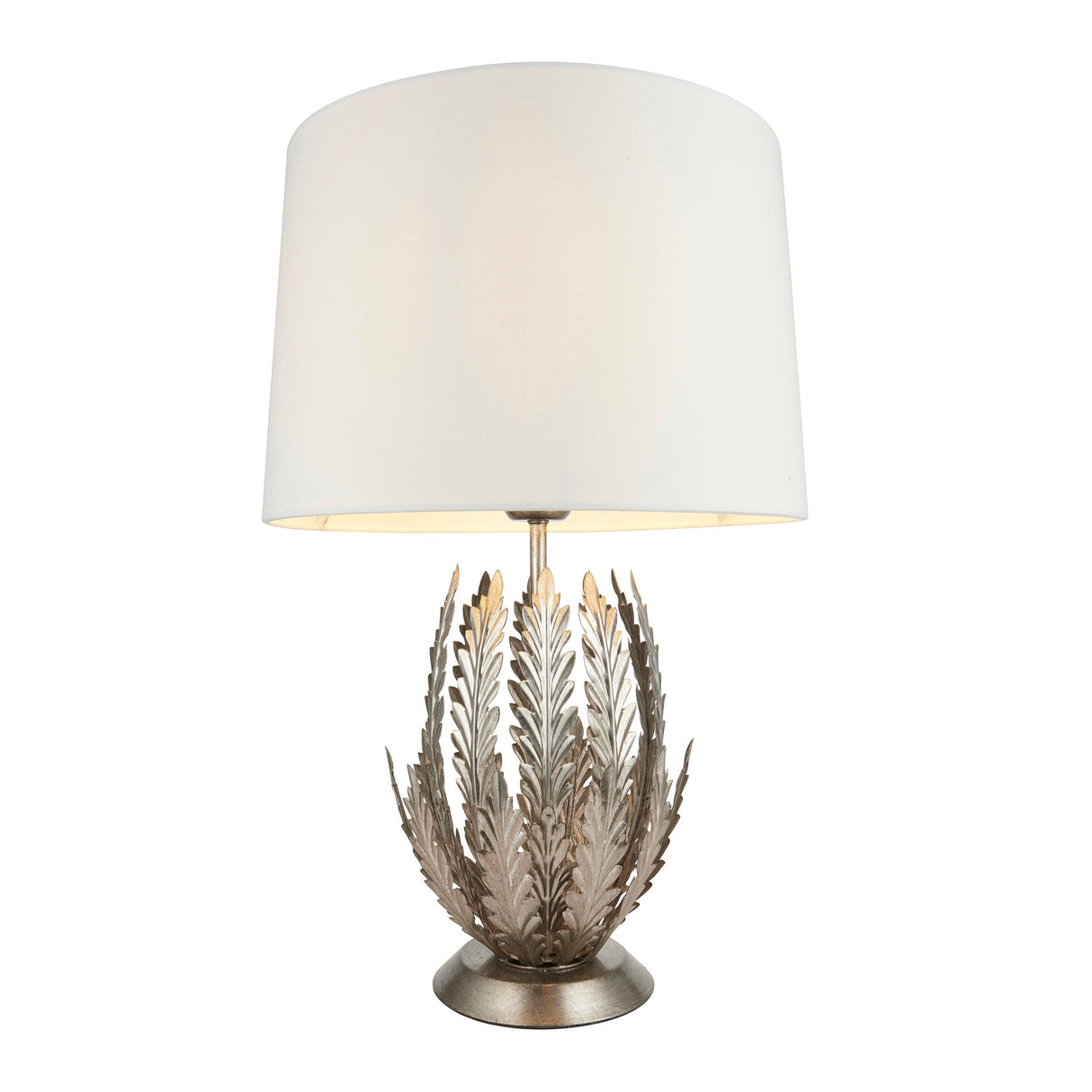 Endon Lighting - 98046 - Endon Lighting 98046 Delphine Indoor Table Lamps Silver leaf & ivory cotton fabric Non-dimmable