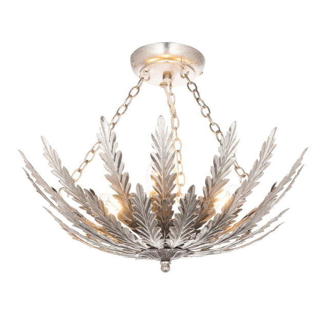 Endon Lighting - 98048 - Endon Lighting 98048 Delphine Indoor Flush Light Silver leaf Dimmable