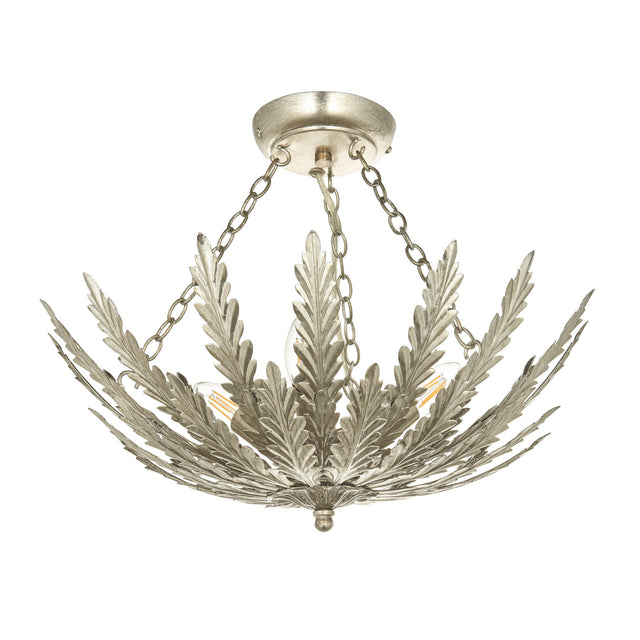 Endon Lighting - 98048 - Endon Lighting 98048 Delphine Indoor Flush Light Silver leaf Dimmable