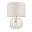 Endon Lighting - 98086 - Endon Lighting 98086 Westcombe Indoor Table Lamps Ribbed bubble glass & vintage white fabric Non-dimmable