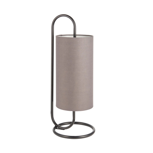 Endon Lighting - 98087 - Endon Lighting 98087 Klip 1lt Table Indoor light fitting Matt black & grey fabric