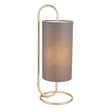 Endon Lighting - 98089 - Endon Lighting 98089 Klip 1lt Table Indoor light fitting Antique brass paint & grey fabric