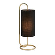 Endon Lighting - 98090 - Endon Lighting 98090 Klip 1lt Table Indoor light fitting Antique brass paint & black fabric