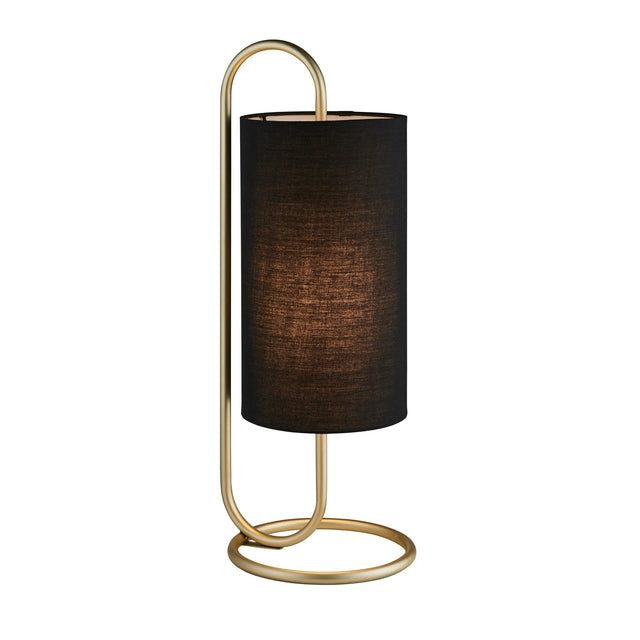 Endon Lighting - 98090 - Endon Lighting 98090 Klip 1lt Table Indoor light fitting Antique brass paint & black fabric