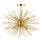 Endon Lighting - 98126 - Endon Lighting 98126 Orta Indoor Semi flush Light Satin brass plate Dimmable