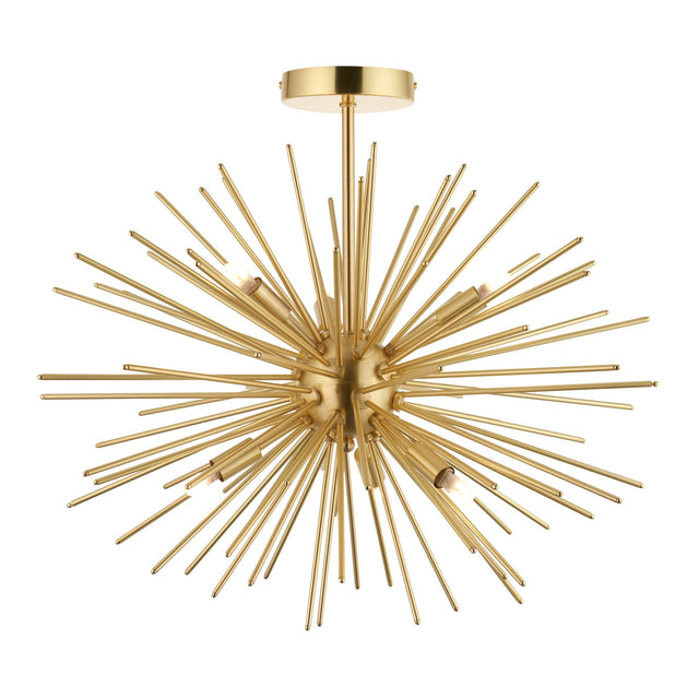 Endon Lighting - 98126 - Endon Lighting 98126 Orta Indoor Semi flush Light Satin brass plate Dimmable