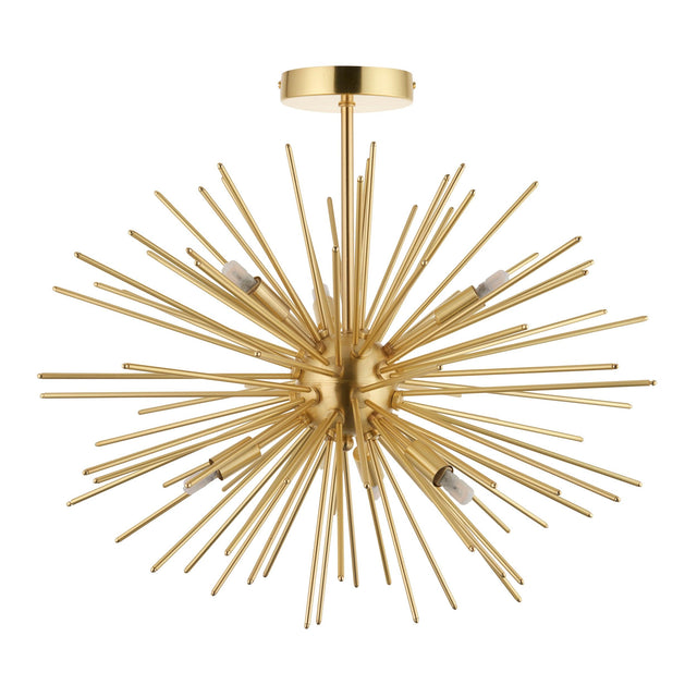 Endon Lighting - 98126 - Endon Lighting 98126 Orta Indoor Semi flush Light Satin brass plate Dimmable