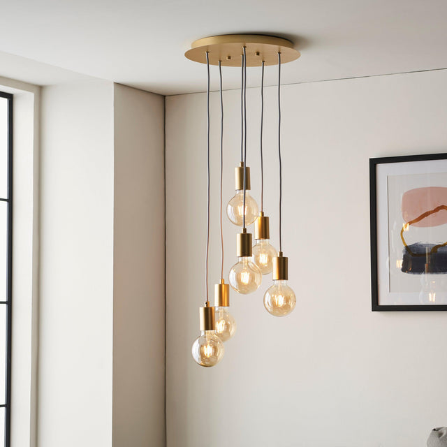 Endon Lighting - 98136 - Endon Lighting 98136 Studio Indoor Pendant Light Soft gold paint Dimmable