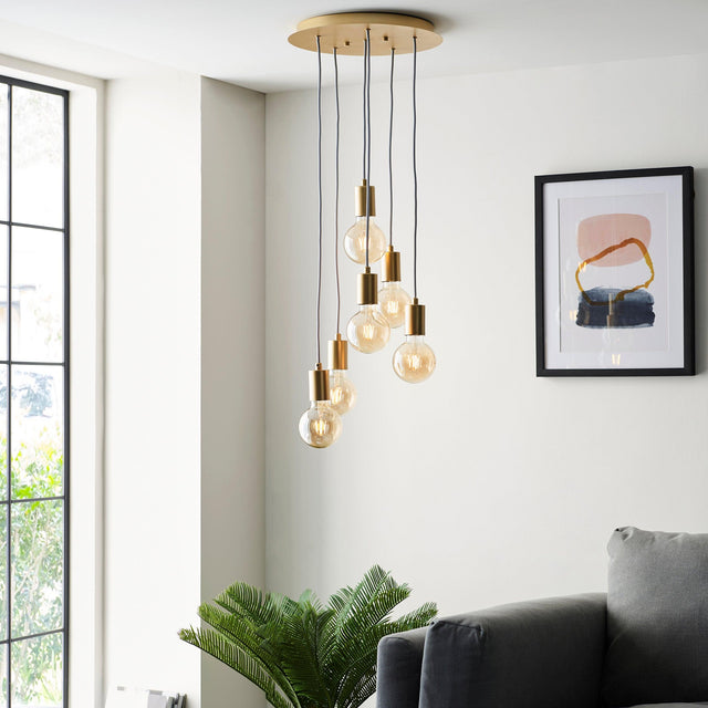 Endon Lighting - 98136 - Endon Lighting 98136 Studio Indoor Pendant Light Soft gold paint Dimmable