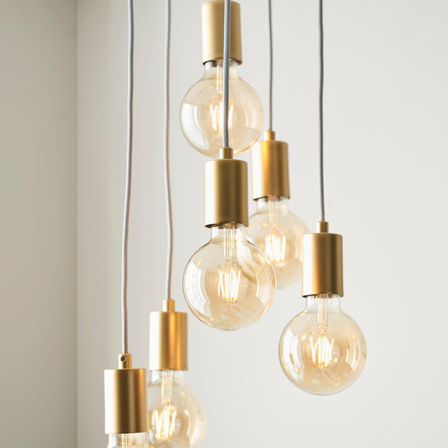 Endon Lighting - 98136 - Endon Lighting 98136 Studio Indoor Pendant Light Soft gold paint Dimmable