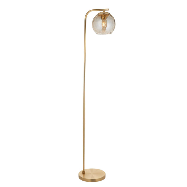 Endon Lighting - 98271 - Endon Lighting 98271 Dimple Indoor Floor Lamps Satin brass plate & champagne lustre glass Non-dimmable