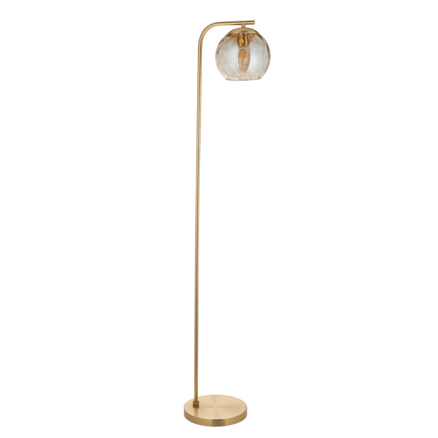 Endon Lighting - 98271 - Endon Lighting 98271 Dimple Indoor Floor Lamps Satin brass plate & champagne lustre glass Non-dimmable