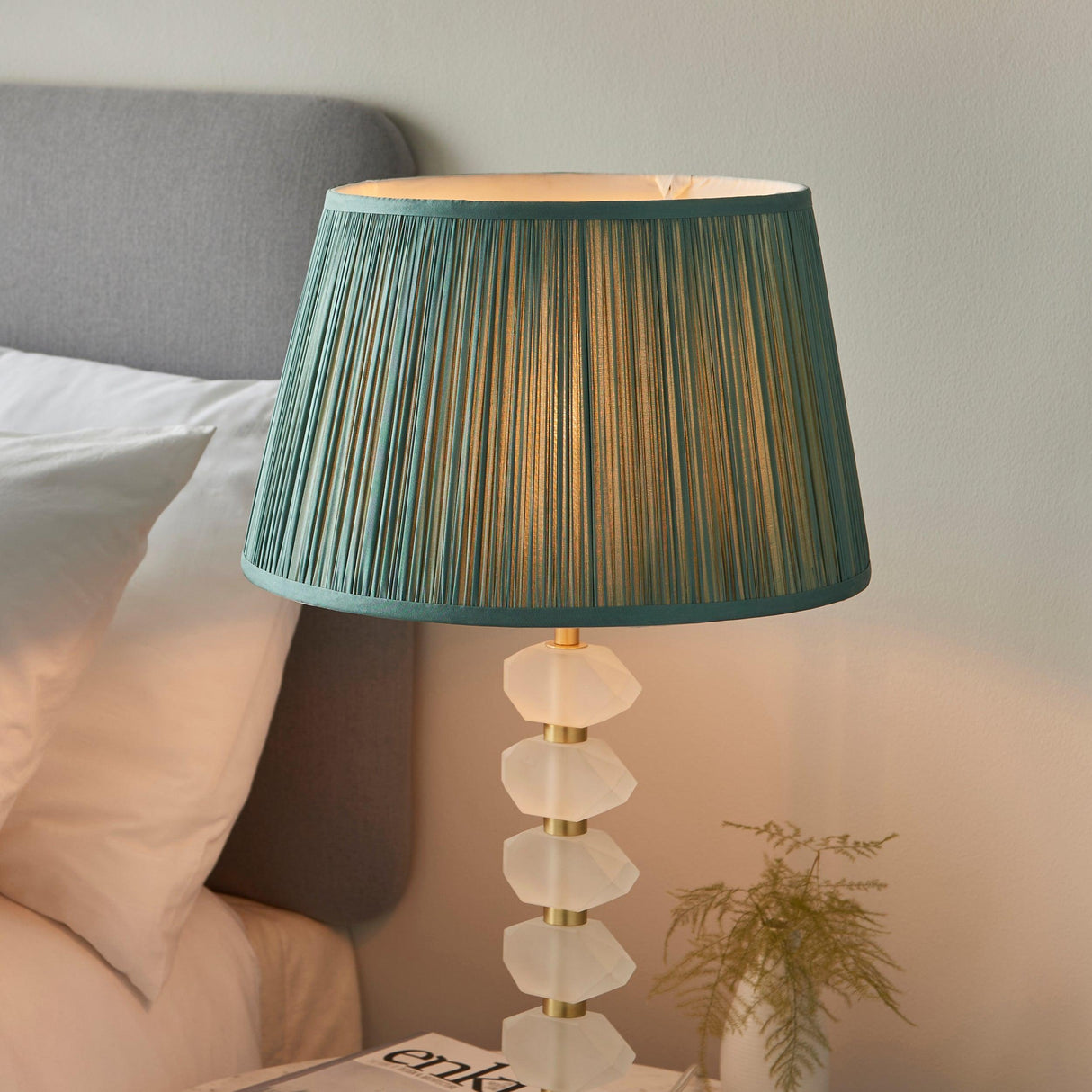 Endon Lighting - 98346 - Endon Lighting 98346 Annabelle & Freya Indoor Table Lamps Frosted crystal & fir silk Non-dimmable