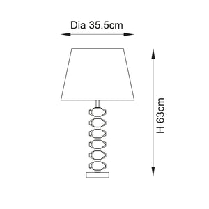 Endon Lighting - 98346 - Endon Lighting 98346 Annabelle & Freya Indoor Table Lamps Frosted crystal & fir silk Non-dimmable