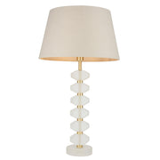 Endon Lighting - 98349 - Endon Lighting 98349 Annabelle & Cici Indoor Table Lamps Frosted crystal & grey linen mix fabric Non-dimmable