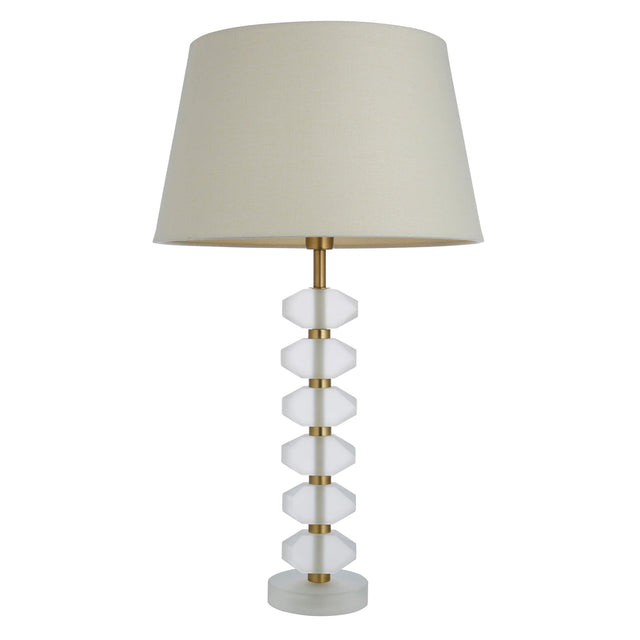 Endon Lighting - 98350 - Endon Lighting 98350 Annabelle & Cici Indoor Table Lamps Frosted crystal & ivory linen mix fabric Non-dimmable