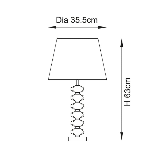 Endon Lighting - 98350 - Endon Lighting 98350 Annabelle & Cici Indoor Table Lamps Frosted crystal & ivory linen mix fabric Non-dimmable