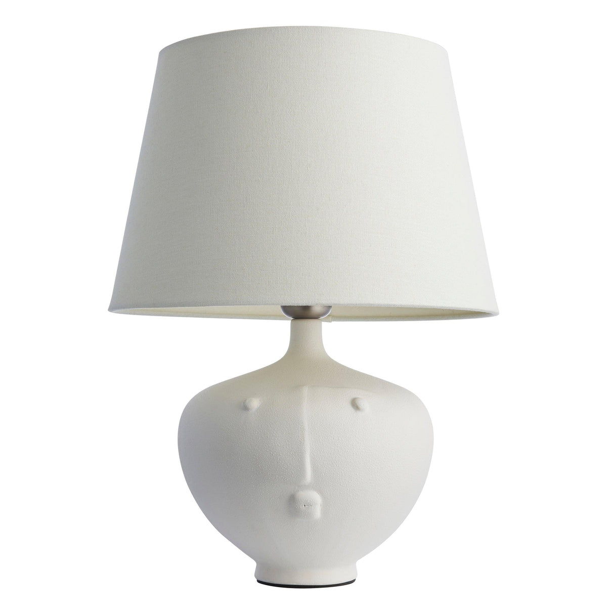 Endon Lighting - 98388 - Endon Lighting 98388 Mrs & Cici Indoor Table Lamps Matt white ceramic & ivory linen mix fabric Non-dimmable