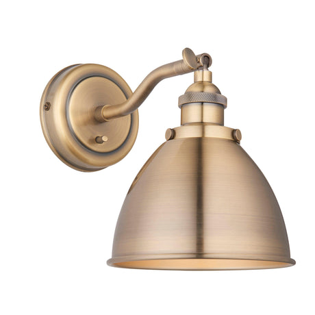 Endon Lighting - 98746 - Endon Lighting 98746 Franklin Indoor Wall Light Antique brass plate Dimmable