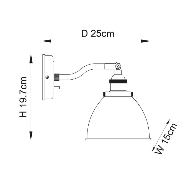 Endon Lighting - 98746 - Endon Lighting 98746 Franklin Indoor Wall Light Antique brass plate Dimmable