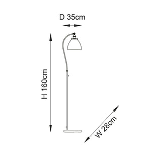 Endon Lighting - 98748 - Endon Lighting 98748 Franklin Indoor Floor Lamps Antique brass plate & matt black paint Non-dimmable