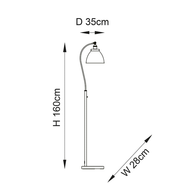 Endon Lighting - 98748 - Endon Lighting 98748 Franklin Indoor Floor Lamps Antique brass plate & matt black paint Non-dimmable